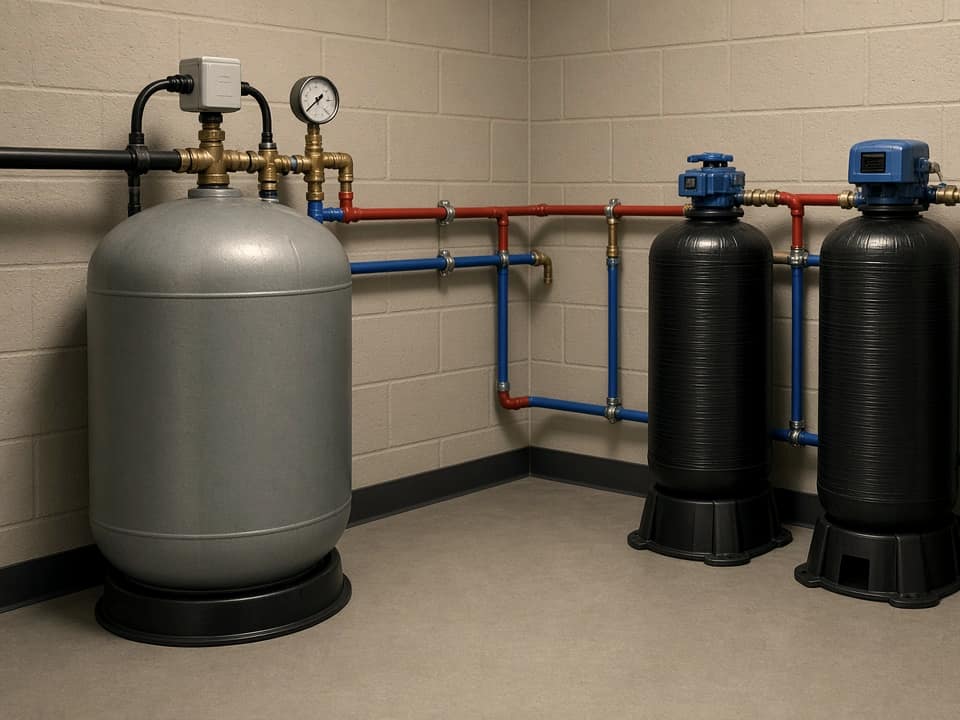 Well equipment in a basement, Central New Jersey